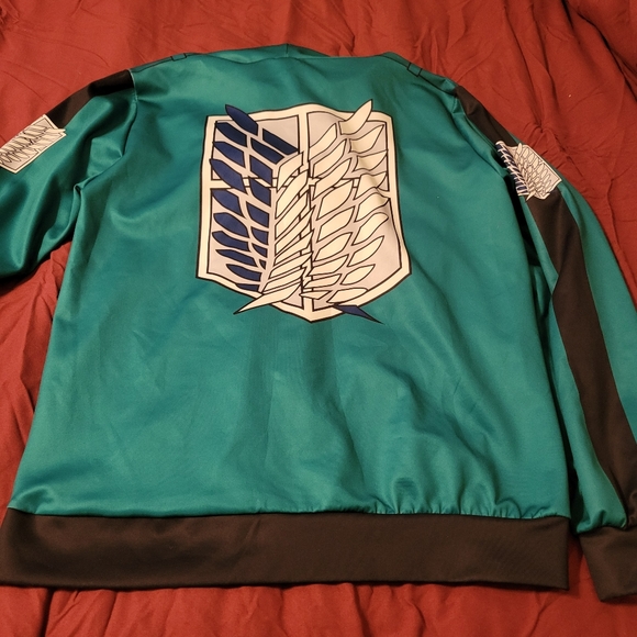 Attack on Titan Anime Cosplay Costume Hoodie Jacket Zip-up Womans XL Mens Large - Picture 7 of 7